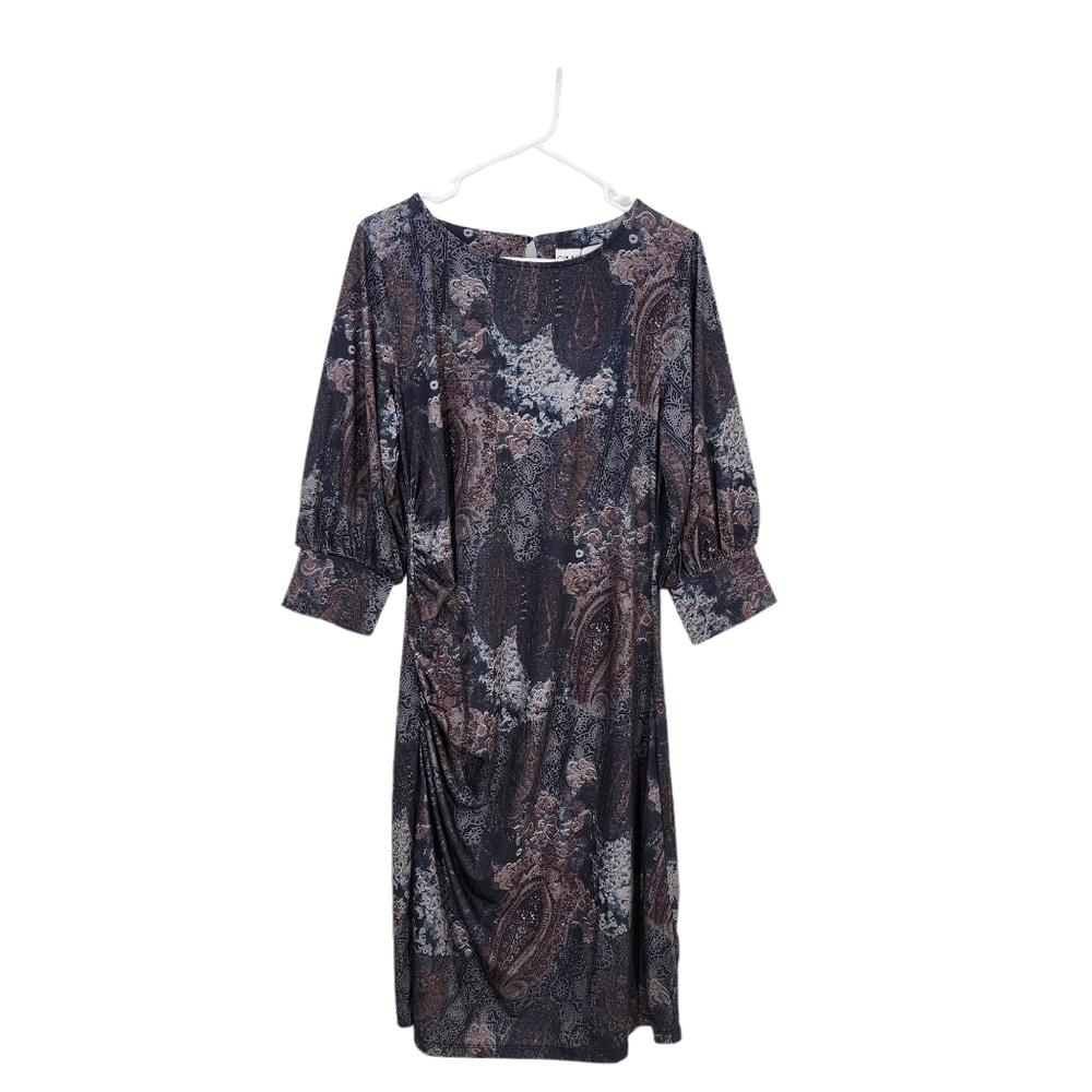 Simorra Women's Slightly Puff sleeves Paisley Dress